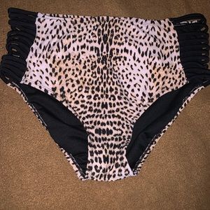 High waisted cheetah bikini bottoms
